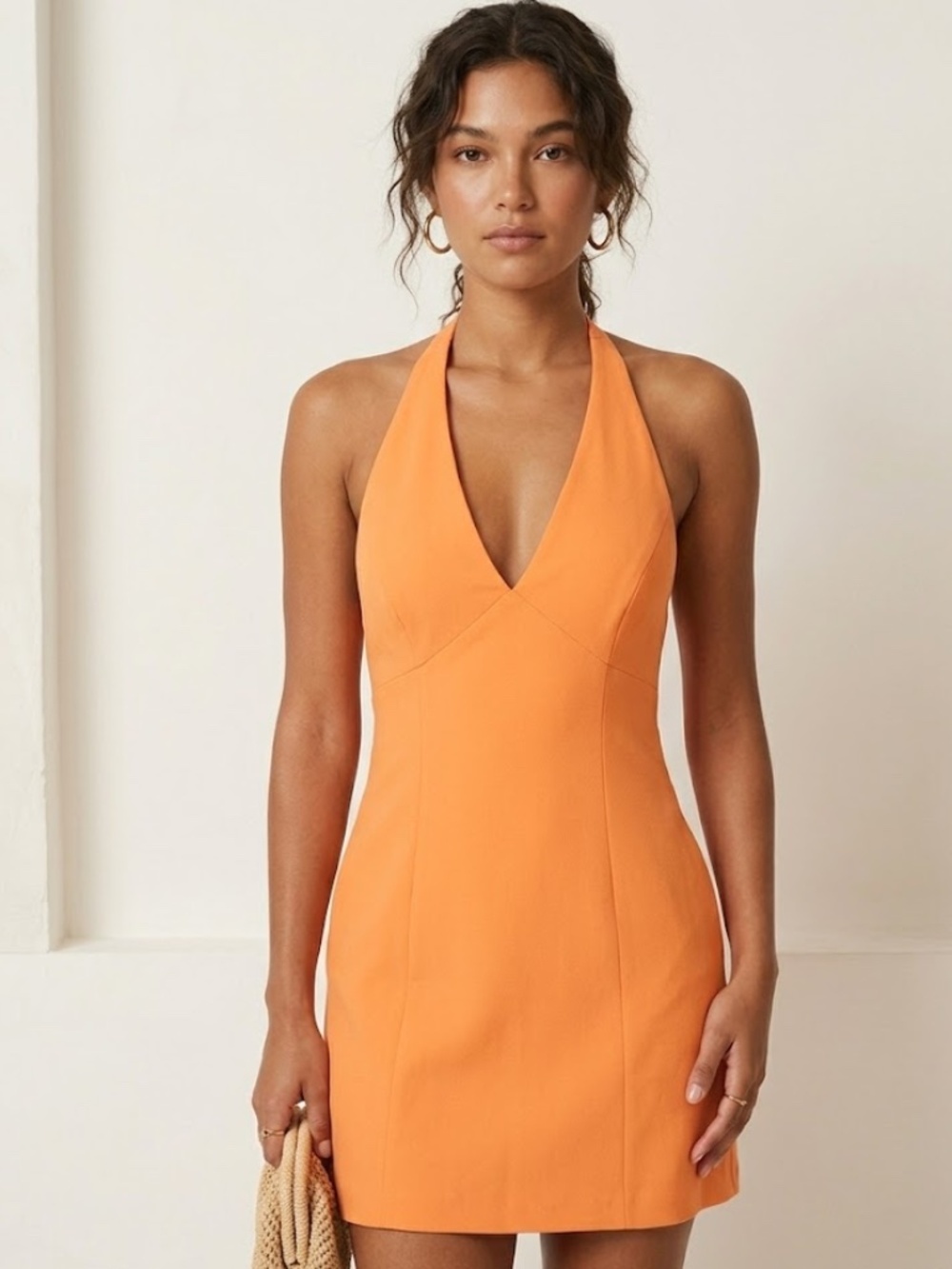 Vintage Laundry by Shelli Segal Petite Orange Halter Dress